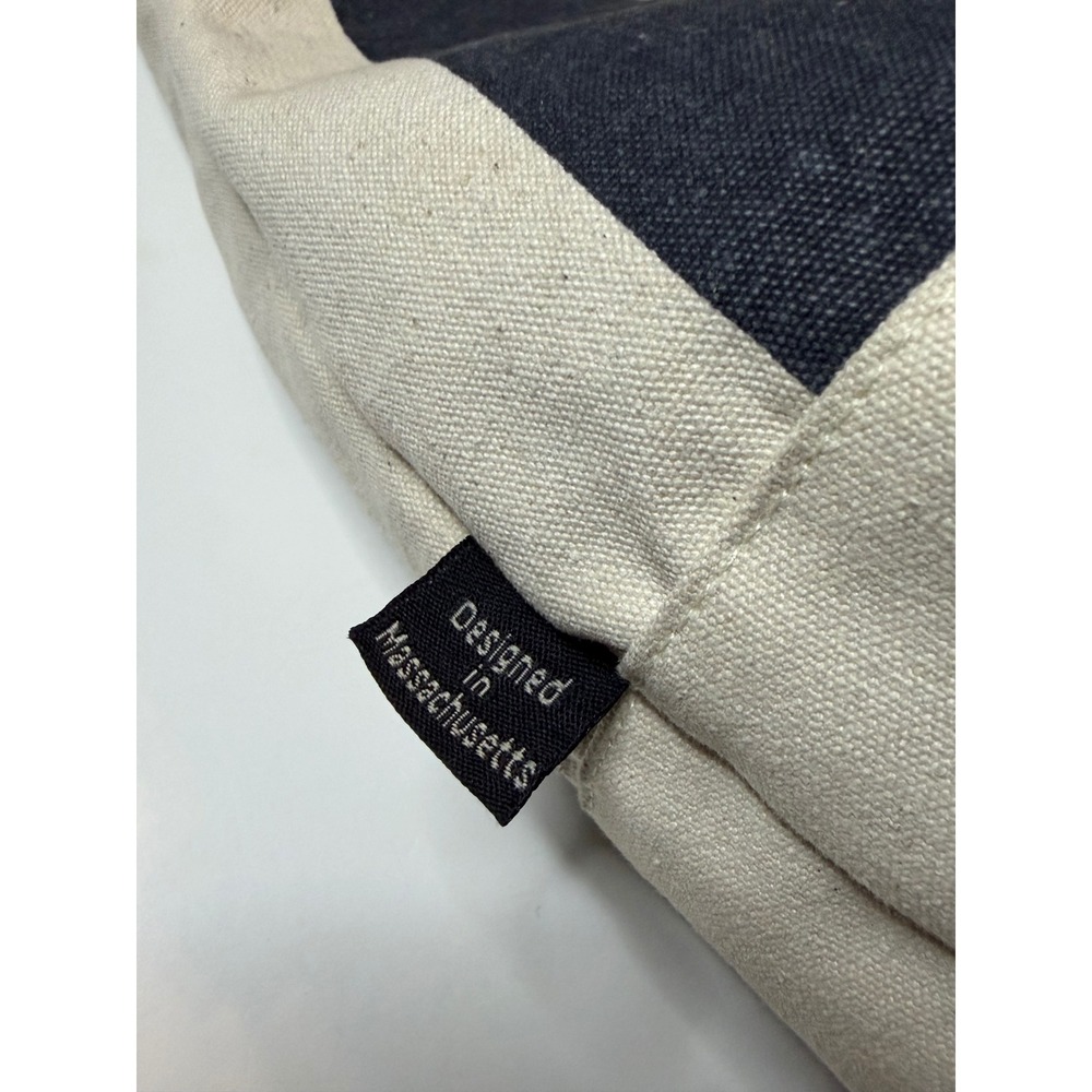 The Ritz-Carlton Bacara Santa Barbara Canvas Tote Bag Navy Stripe Gemline Zipper - Picture 7 of 10